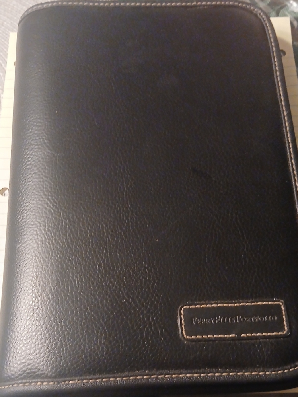 Perry Ellis PortfolioBlack Leather Zippered  with Contrast Stitching